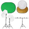 vidaXL Fotostudio-Set mit Leuchten, Hintergrund und Reflektor