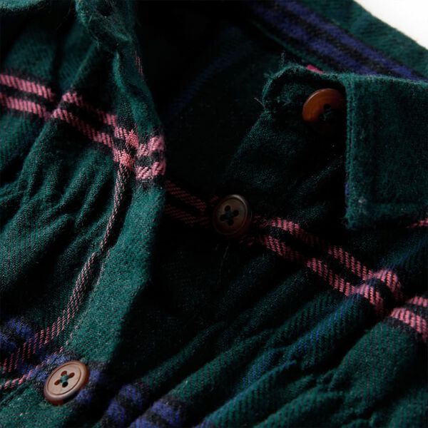 Kinderkleid mit Langen Ärmeln und Rüschen Dunkelgrün 128