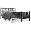vidaXL Bettgestell mit Kopf- und Fu&szlig;teil Metall Schwarz 140x190 cm