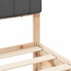 vidaXL Bettgestell mit gepolstertem Kopfteil Dunkelgrau 80 x 200 cm