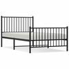 vidaXL Bettgestell mit Kopf- und Fu&szlig;teil Metall Schwarz 100x190 cm