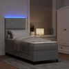 vidaXL Boxspringbett mit Matratze mit LED Hellgrau 80 x 200 cm Stoff