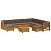 vidaXL 11 stk. Outdoor-Sofagarnitur Massivholz Akazie Braun