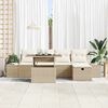 vidaXL Garten-Sofa-Set 6 pcs Beige Poly Rattan
