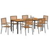 vidaXL Garten Essgruppe 7 pcs Grau und Braun Poly-Rattan