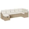 vidaXL Sofa Set mit Kissen mit Speicher Beige und Creme Poly-Rattan