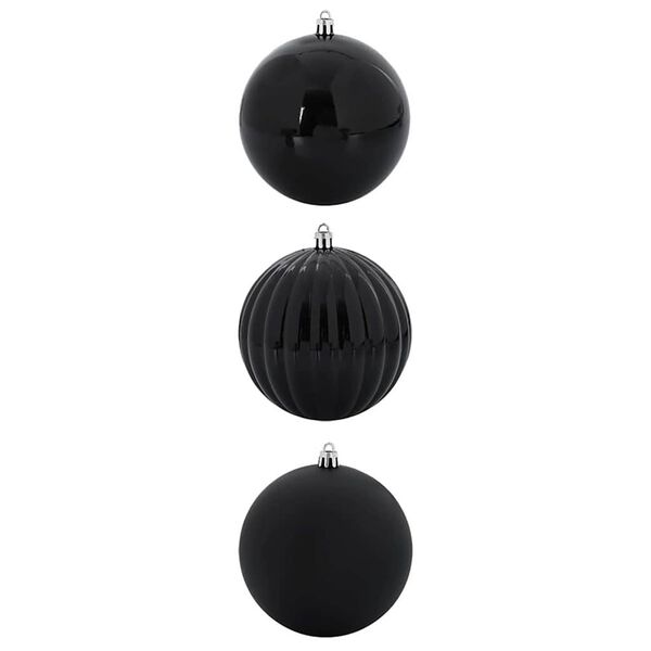 vidaXL Weihnachtskugel-Set 3 pcs Schwarz Kunststoff