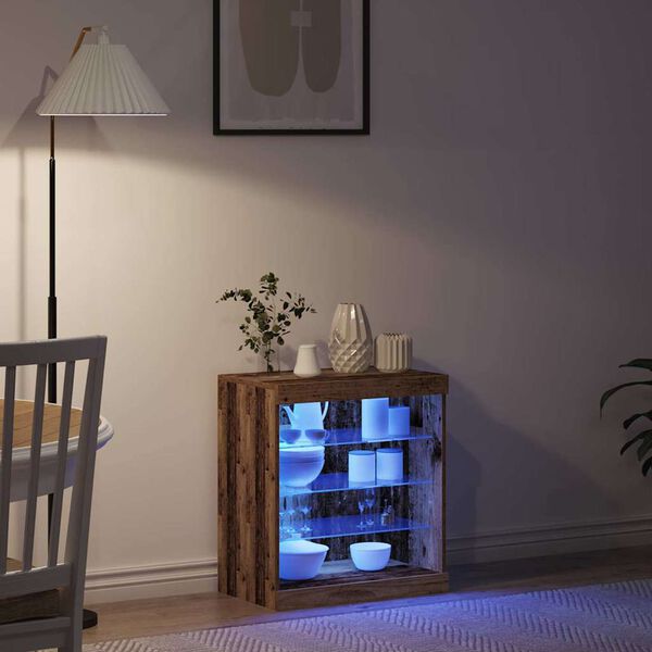 vidaXL LED-Sideboard Altholz 60,5 x 37 x 67 cm Holzwerkstoff