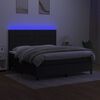vidaXL Boxspringbett mit Matratze & LED Schwarz 180x200 cm Stoff