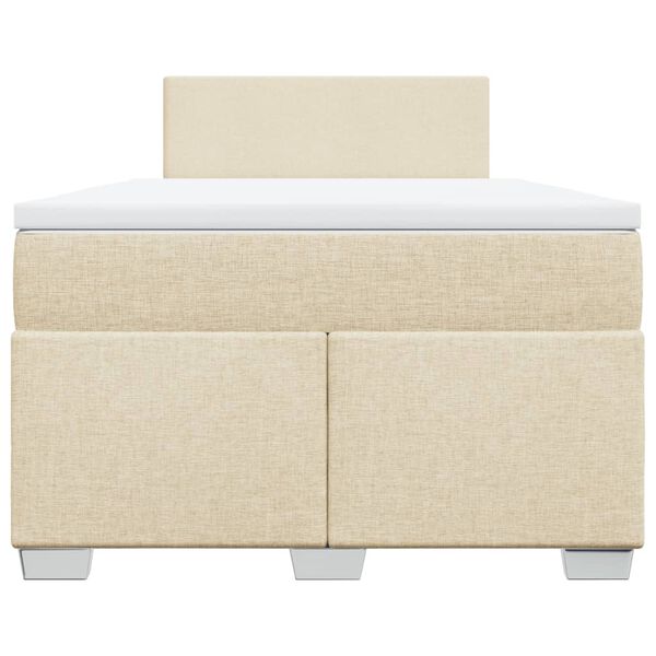 vidaXL Boxspringbett mit Matratze Creme 120x200 cm Stoff