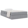 vidaXL Aufbewahrungsbett mit Matratze Hellgrau 120 x 190 cm Polyester