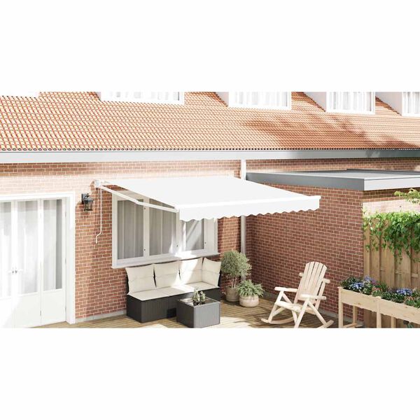 vidaXL Einziehbare Markise Wei&szlig; 350 x 250 cm Stoff