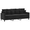 vidaXL 3-Sitzer-Sofa mit Hocker Schwarz 180 cm Samt