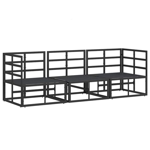 vidaXL Gartenmöbel mit Kissen mit Kissen Schwarz Aluminium