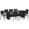 vidaXL Garten Essgruppe 9 pcs Schwarz Poly-Rattan