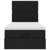 vidaXL Ottoman-Bett mit Matratze Schwarz 90x200 cm Stoff