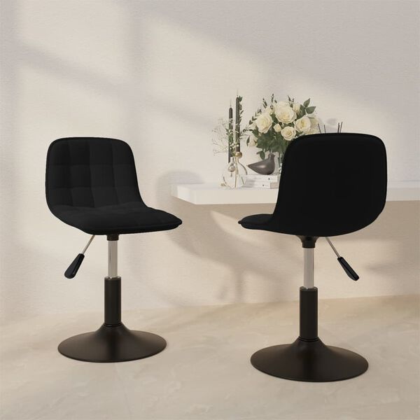vidaXL Esszimmerst&uuml;hle 2 Stk. Drehbar Schwarz Samt