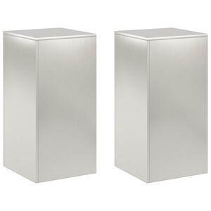 vidaXL Pflanzenst&auml;nder 2 pcs Silber 40 x 40 x 80 cm Stahl