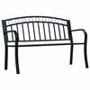 vidaXL Gartenbank 125 cm Schwarz Stahl