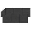 vidaXL Zaunelement 7 pcs WPC und Aluminium Schwarz