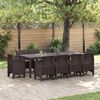 vidaXL Garten Essgruppe 11 pcs Braun Polypropylen