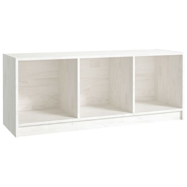 vidaXL TV-Schrank Wei&szlig; 104x33x41 cm Massivholz Kiefer