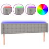 vidaXL LED Kopfteil Hellgrau 183x16x78/88 cm Stoff