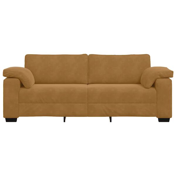 vidaXL 3-Sitzer-Sofa Braun 220x77x82 cm Samt