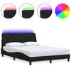 vidaXL Bettgestell mit LED ohne Matratze Schwarz 140x200 cm Stoff