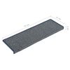 vidaXL Stufenmatten 15 Stk. 65 x 21 x 4 cm Hellgrau und Blau Rechteckiger Rand