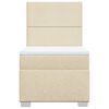 vidaXL Boxspringbett mit Matratze Creme 90x200 cm Stoff