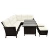vidaXL 4-tlg. Garten-Lounge-Set mit Auflagen Poly Rattan Braun