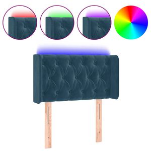vidaXL LED Kopfteil Dunkelblau 83x16x78/88 cm Samt