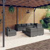vidaXL 9-tlg. Garten-Lounge-Set mit Kissen Poly Rattan Grau