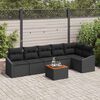 vidaXL Gartensofa-set mit Kissen 7 pcs Schwarz Poly-Rattan