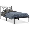 vidaXL Bettgestell mit Kopfteil Metall Schwarz 90x190 cm