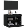 vidaXL TV-Wandschrank mit LED-Leuchten Schwarz 60x30x40 cm