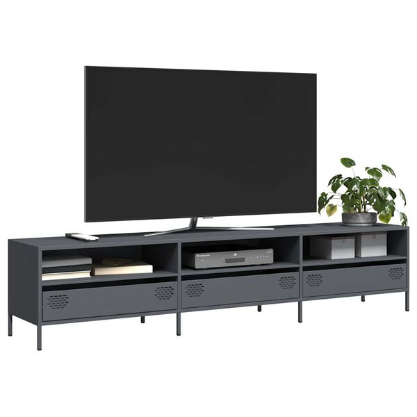 vidaXL TV-Schrank Anthrazit 202x39x43,5 cm Kaltgewalzter Stahl