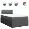 vidaXL Boxspringbett mit Matratze Dunkelgrau 120x190 cm Stoff