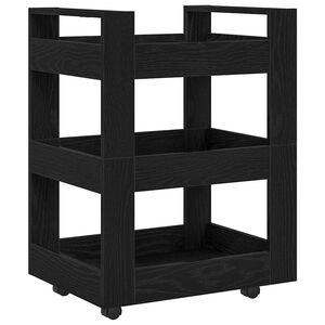 vidaXL K&uuml;chentrolley Schwarz Eichen-Optik 60 x 45 x 80 cm