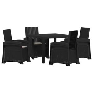 vidaXL Garten Essgruppe 5 stk. Anthrazit und Hellgrau PP