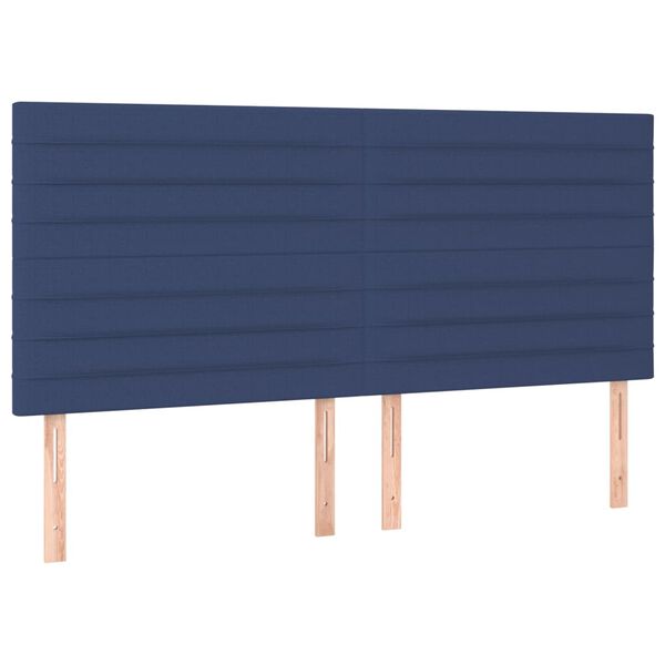vidaXL Kopfteil Blau 180x5x118/128 cm Stoff
