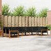 vidaXL Outdoor-Sofagarnitur mit Kissen 7 pcs Nat&uuml;rlich und Schwarz