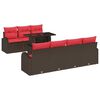 vidaXL Gartensofa-set mit Kissen mit Speicher 8 pcs Braun Poly Rattan