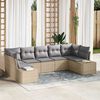 vidaXL Gartensofa-set mit Kissen 7 pcs Beige Poly-Rattan