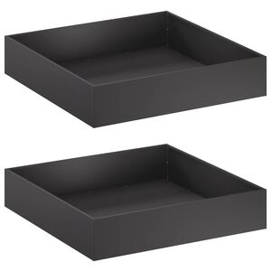 vidaXL Garten-Pflanzgef&auml;&szlig; 2 stk. Schwarz 80 x 80 x 20 cm