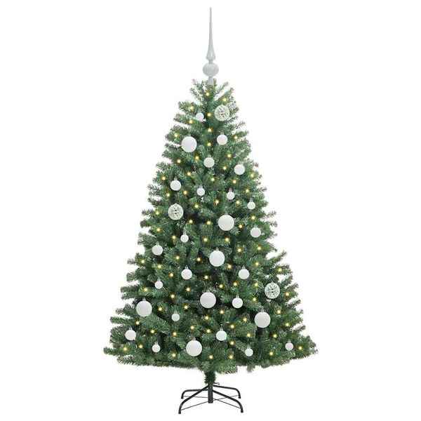 vidaXL K&uuml;nstlicher klappbarer Weihnachtsbaum mit 150 LEDs Gr&uuml;n 120 cm