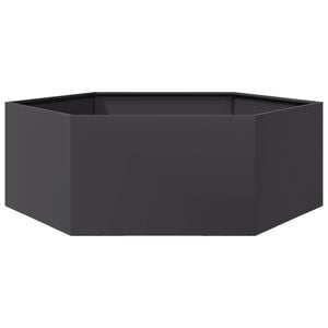 vidaXL Pflanzk&uuml;bel Schwarz Sechseckig 138x120x45 Stahl