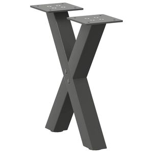 vidaXL Couchtischbeine X-Form 2 Stk. Anthrazit 37x(30-31) cm Stahl