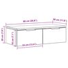 vidaXL Wandschrank Schwarz Eichen-Optik 68 x 30 x 20 cm Holzwerkstoff